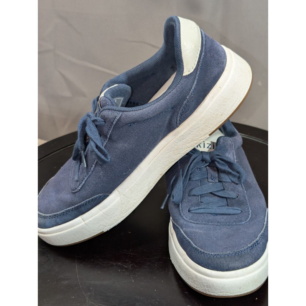 Kizik Shoes Women's 9 Mens 10 Blue Prague Hands Free Sneakers Suede Canvas - Picture 5 of 9